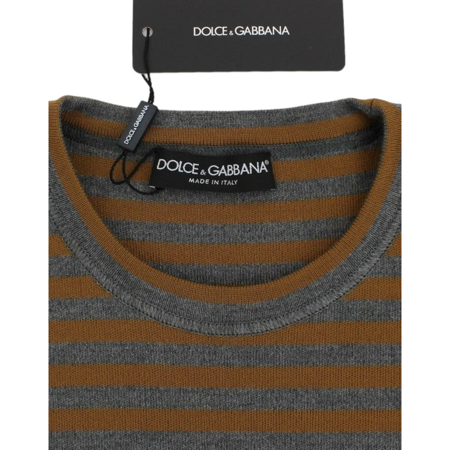 Dolce & Gabbana Yellow & Gray Striped Oversized Sweater