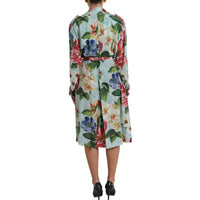 Dolce & Gabbana Elegant Floral Silk Trench Jacket