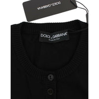 Dolce & Gabbana Elegant Black Wool Cardigan Sweater