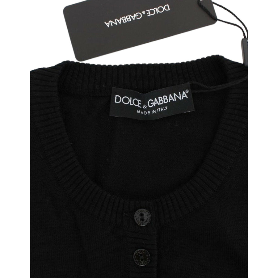 Dolce & Gabbana Elegant Black Wool Cardigan Sweater