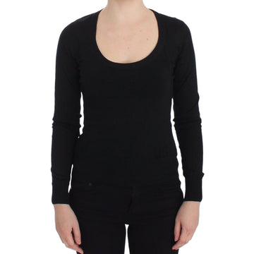 Dolce & Gabbana Elegant Black Deep Crewneck Sweater