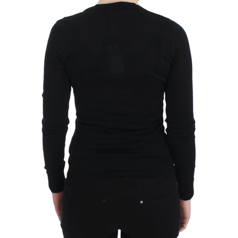 Dolce & Gabbana Elegant Black Deep Crewneck Sweater