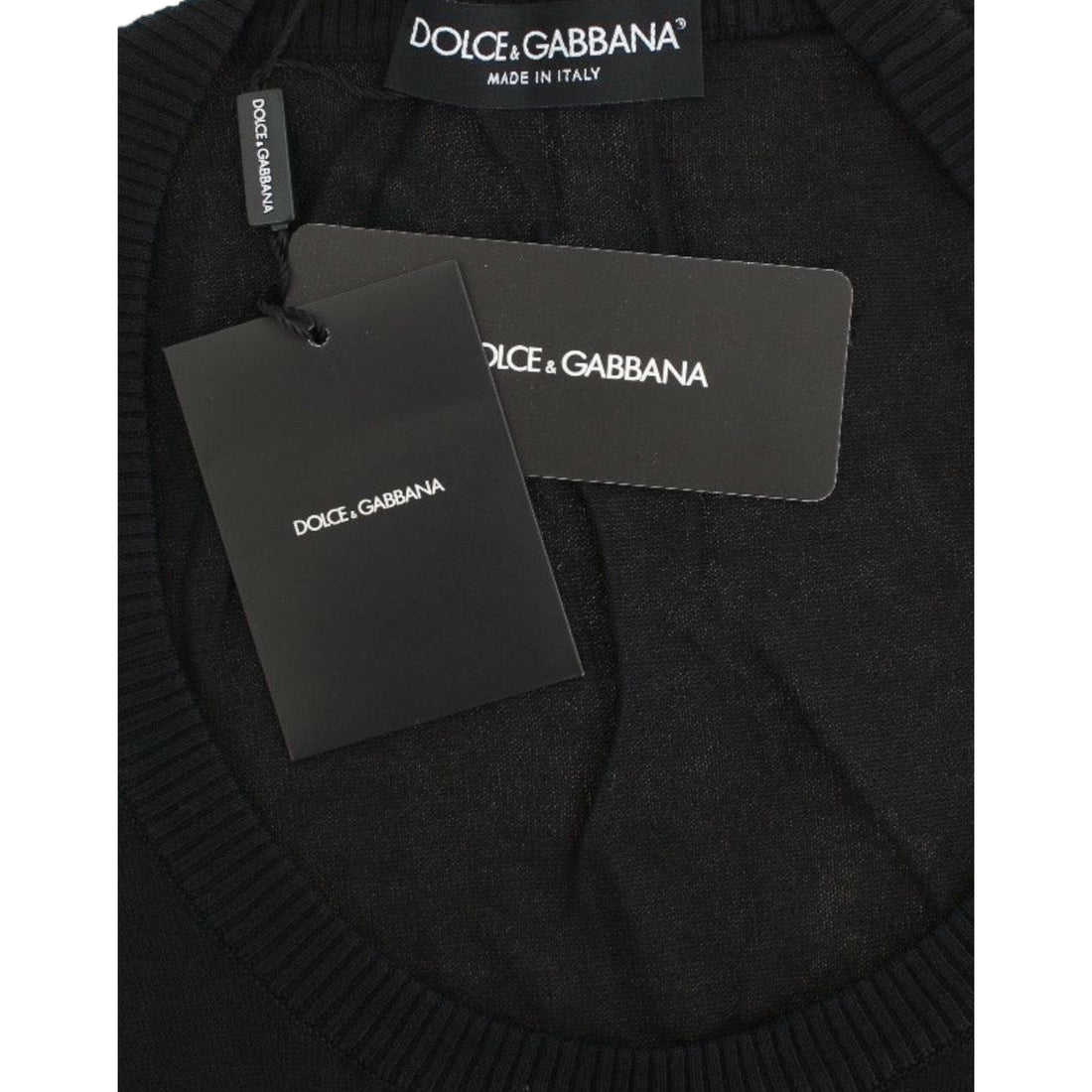 Dolce & Gabbana Elegant Black Deep Crewneck Sweater