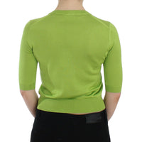 Dolce & Gabbana Emerald Green Wool V-Neck Pullover