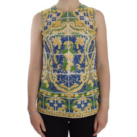 Dolce & Gabbana Majolica Embroidered Sleeveless Elegance