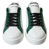 Dolce & Gabbana Elegant White Crown Leather Sneakers