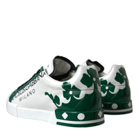 Dolce & Gabbana Elegant White Crown Leather Sneakers