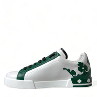 Dolce & Gabbana Elegant White Crown Leather Sneakers