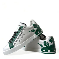 Dolce & Gabbana Elegant White Crown Leather Sneakers