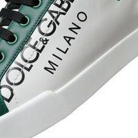 Dolce & Gabbana Elegant White Crown Leather Sneakers