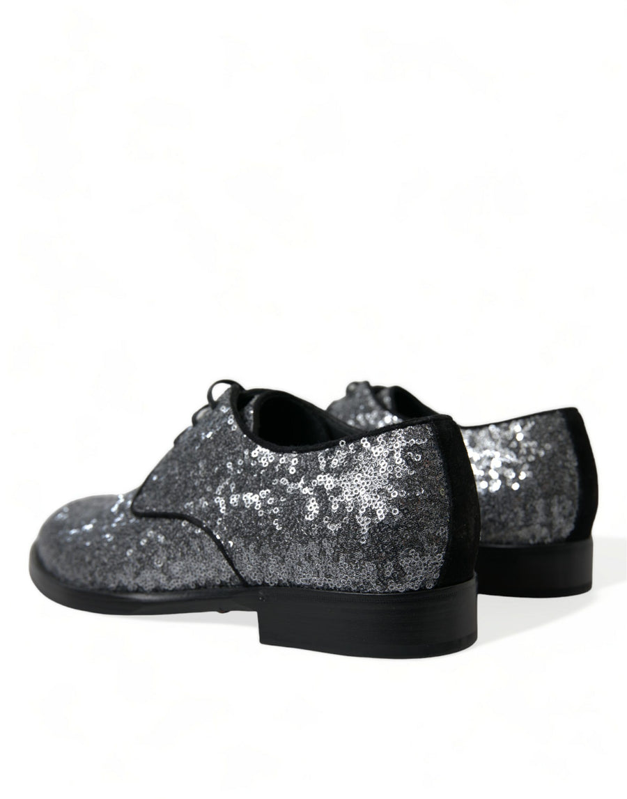 Dolce & Gabbana Exquisite Sequined Derby Dress Shoes