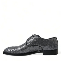 Dolce & Gabbana Exquisite Sequined Derby Dress Shoes