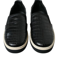 Dolce & Gabbana Elegant Crocodile Leather Low-Top Sneakers