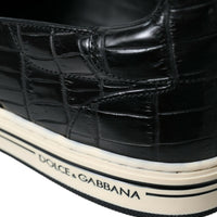 Dolce & Gabbana Elegant Crocodile Leather Low-Top Sneakers