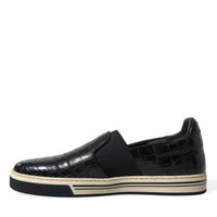 Dolce & Gabbana Elegant Crocodile Leather Low-Top Sneakers