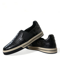 Dolce & Gabbana Elegant Crocodile Leather Low-Top Sneakers