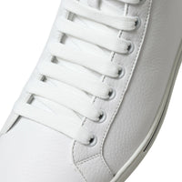 Dolce & Gabbana Elegant White Leather High Top Sneakers