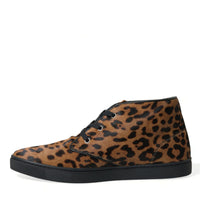 Dolce & Gabbana Elegant Leopard Print Mid-Top Sneakers