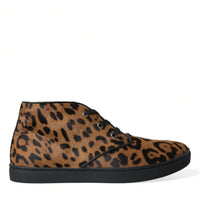 Dolce & Gabbana Elegant Leopard Print Mid-Top Sneakers