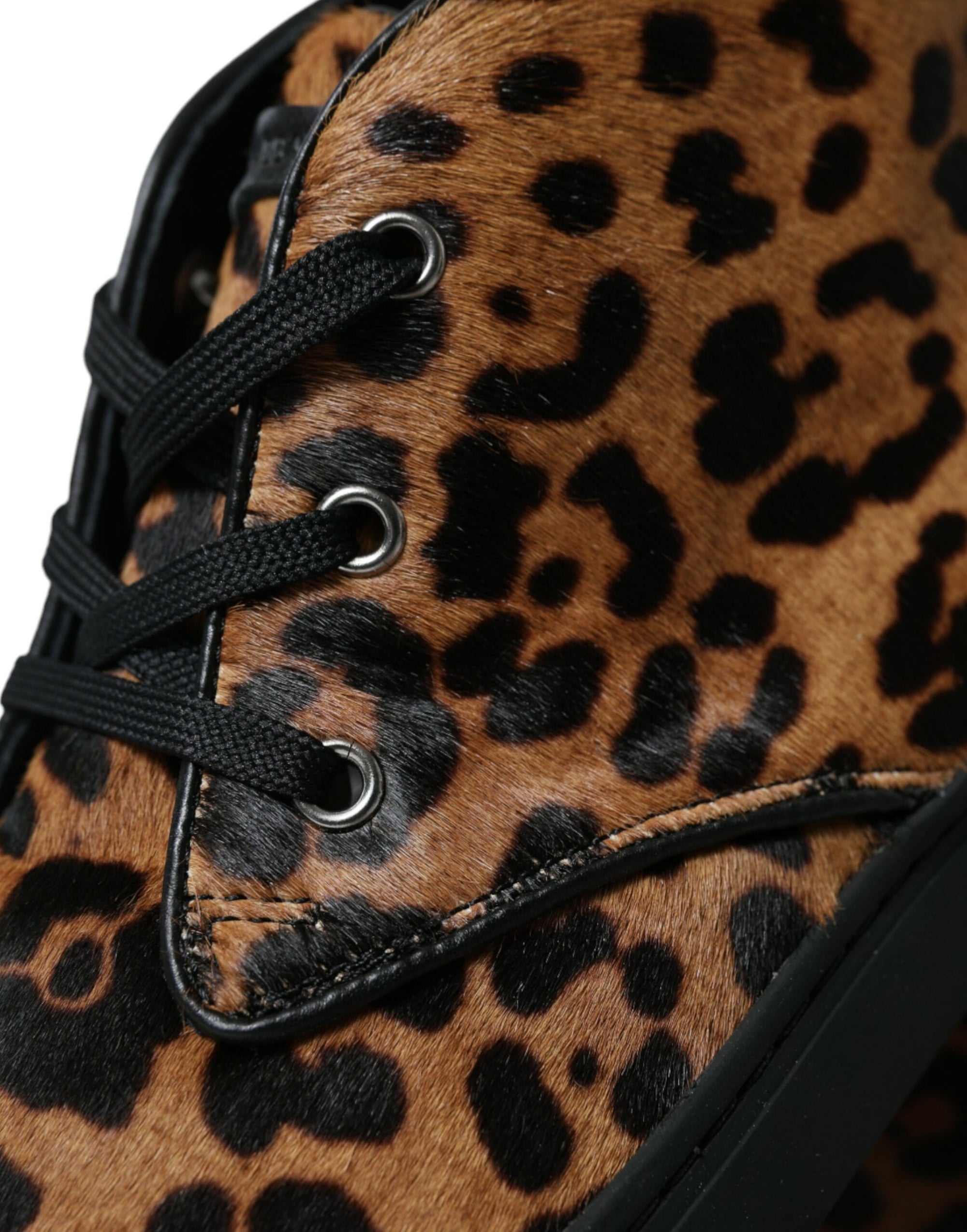 Dolce &amp; Gabbana Elegant Leopard Print Mid-Top Sneakers