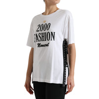 Dolce & Gabbana Elegant White Lace-Up Cotton Tee