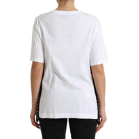 Dolce & Gabbana Elegant White Lace-Up Cotton Tee