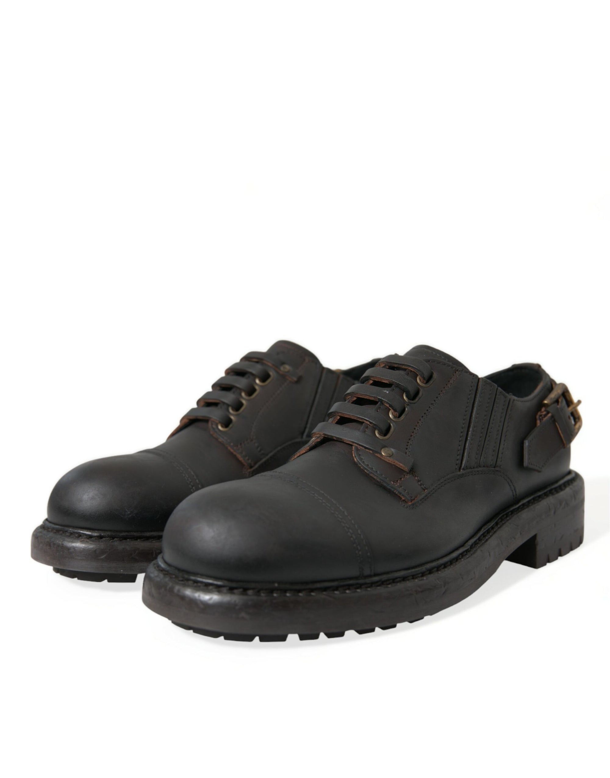 Dolce &amp; Gabbana Elegant Mens Leather Derby Dress Shoes