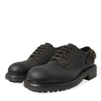 Dolce & Gabbana Elegant Mens Leather Derby Dress Shoes