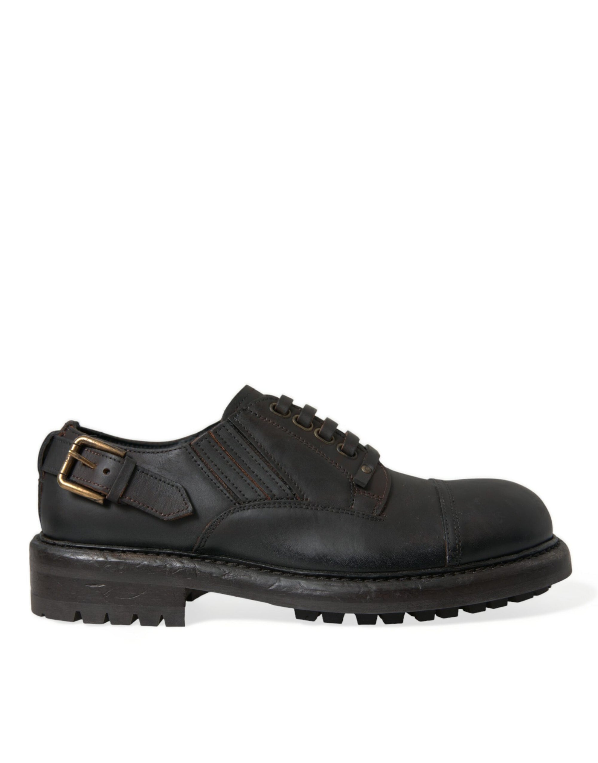Dolce &amp; Gabbana Elegant Mens Leather Derby Dress Shoes