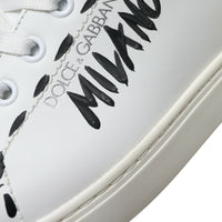 Dolce & Gabbana Sleek White Low Top Leather Sneakers