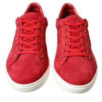 Dolce & Gabbana Elegant Red & White Low Top Sneakers