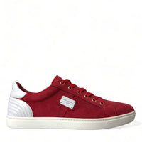 Dolce & Gabbana Elegant Red & White Low Top Sneakers