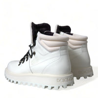 Dolce & Gabbana Elegant White Leather Ankle Boots