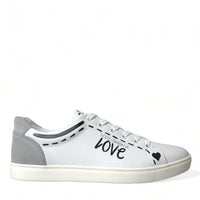 Dolce & Gabbana Elegant White Calfskin Leather Sneakers