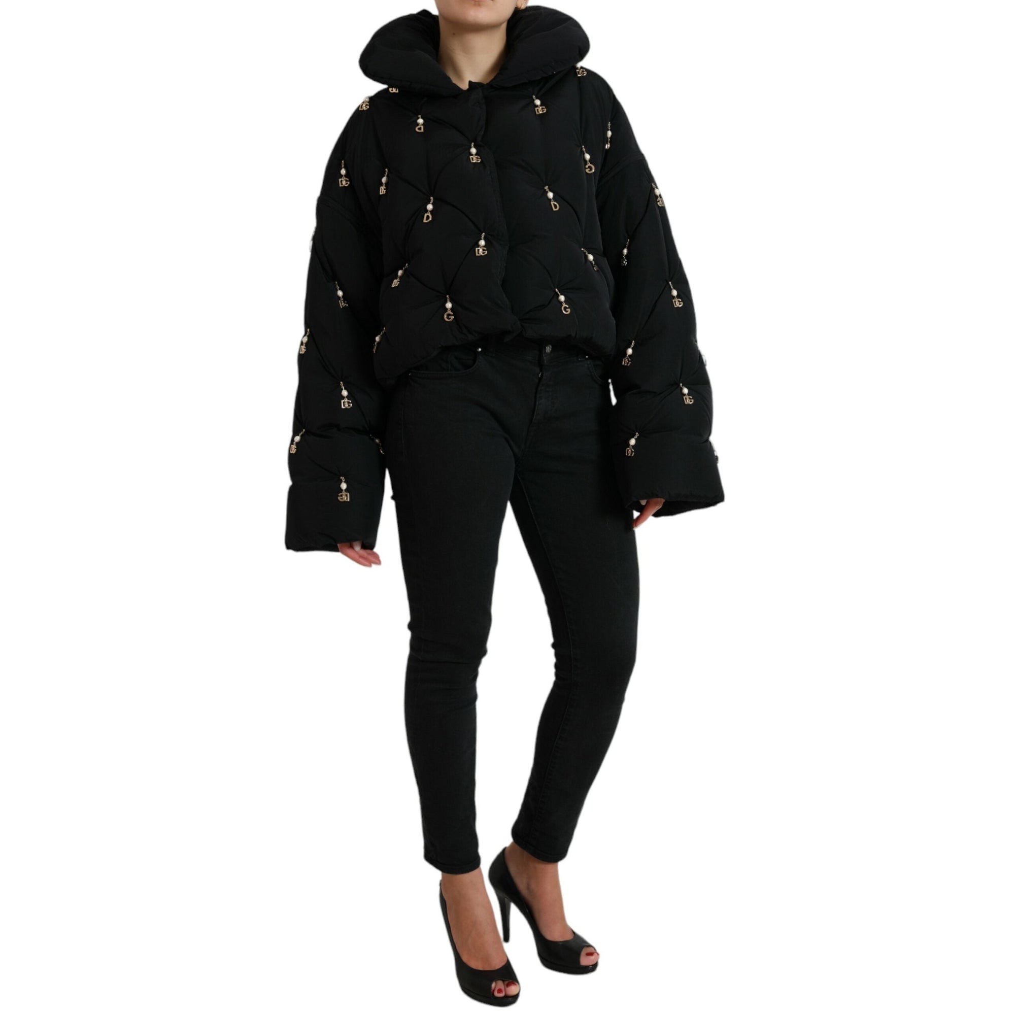 Dolce &amp; Gabbana Elegant Quilted Jacket with Pearl Embellishment