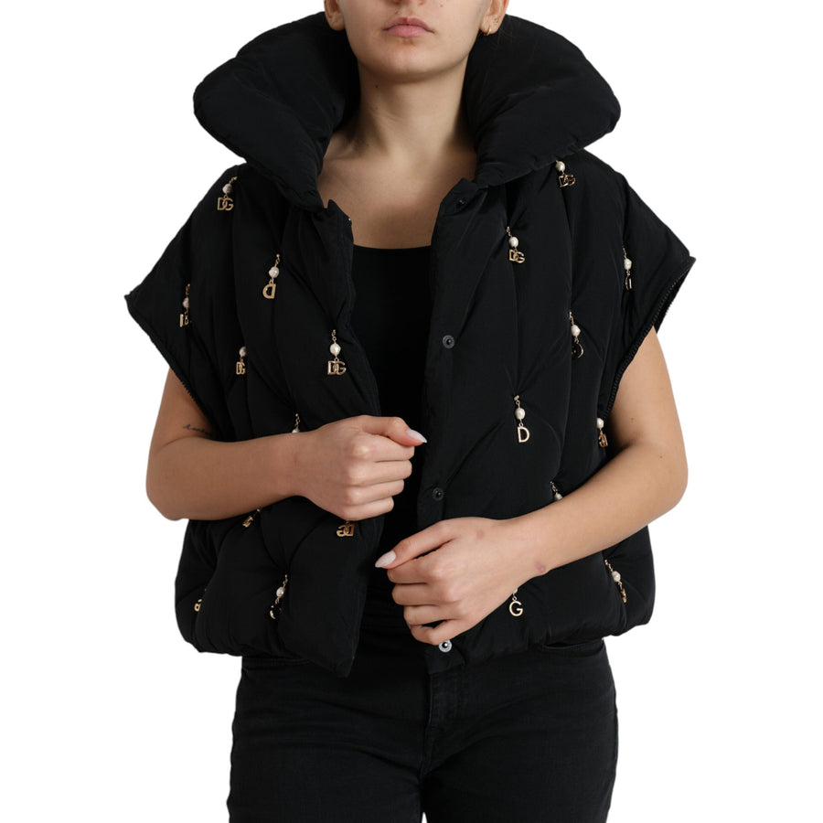 Dolce & Gabbana Elegant Quilted Jacket with Pearl Embellishment