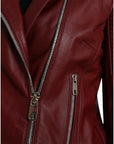 Dolce & Gabbana Bordeaux Biker Leather Jacket