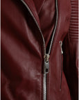 Dolce & Gabbana Bordeaux Biker Leather Jacket