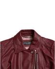 Dolce & Gabbana Bordeaux Biker Leather Jacket
