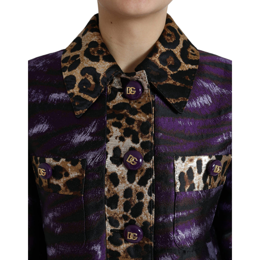 Dolce & Gabbana Exquisite Jacquard Trench With Tiger Motif