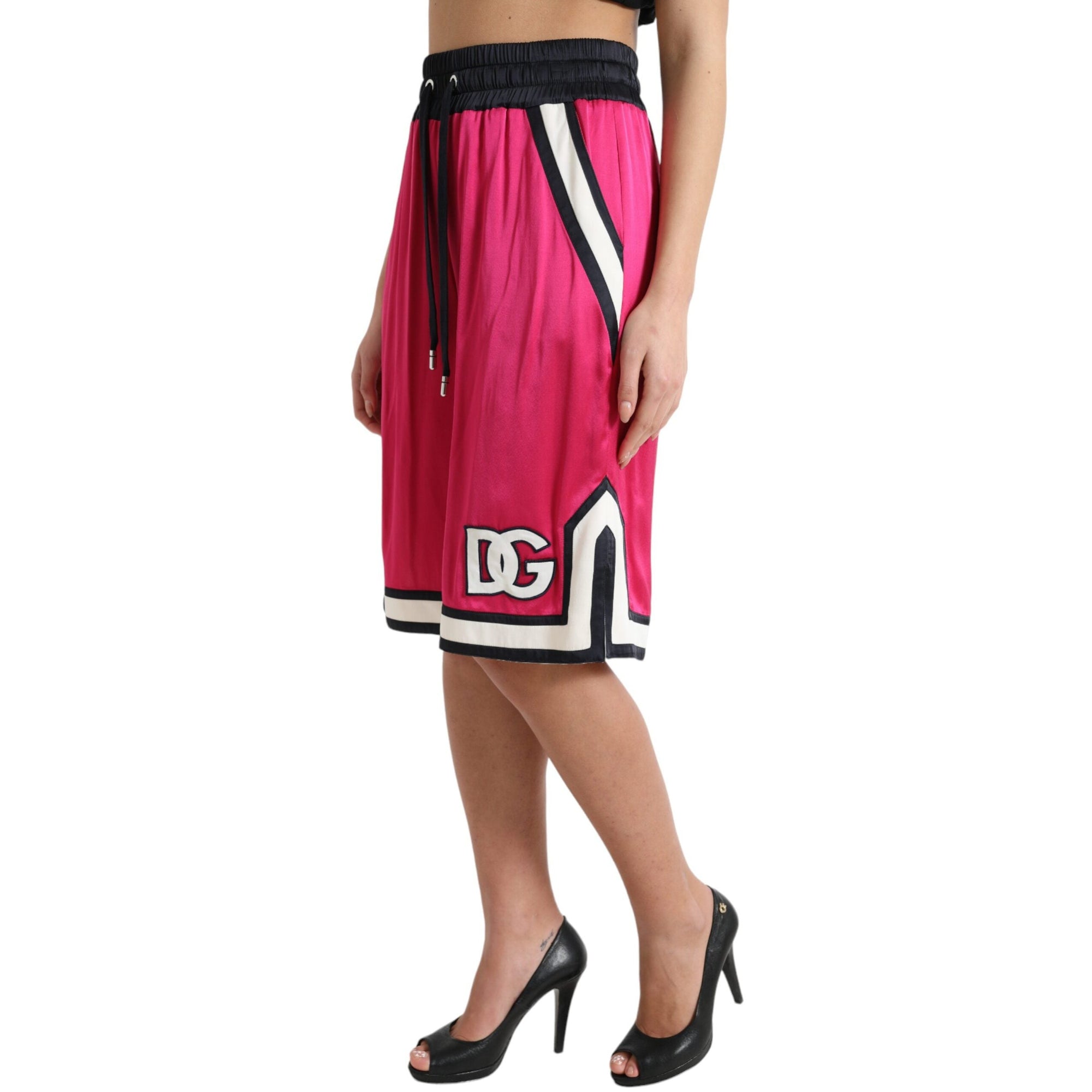 Dolce &amp; Gabbana Chic Pink High Waist Jersey Shorts