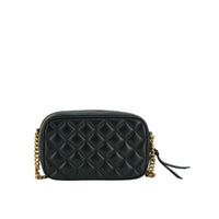 Versace Elegant Small Black Leather Crossbody Bag