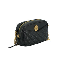 Versace Elegant Small Black Leather Crossbody Bag