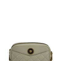 Versace Elegant White Lamb Leather Camera Bag