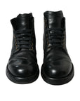 Dolce & Gabbana Elegant Black Horse Leather Ankle Boots