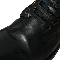 Dolce & Gabbana Elegant Black Horse Leather Ankle Boots