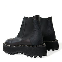 Dolce & Gabbana Elegant Black Chelsea Slip-On Boots