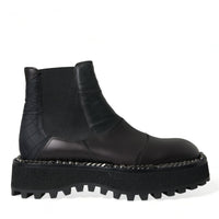 Dolce & Gabbana Elegant Black Chelsea Slip-On Boots