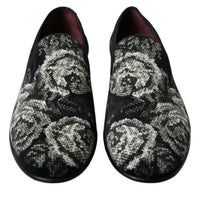 Dolce & Gabbana Elegant Floral Velvet Loafers