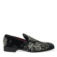 Dolce & Gabbana Elegant Floral Velvet Loafers